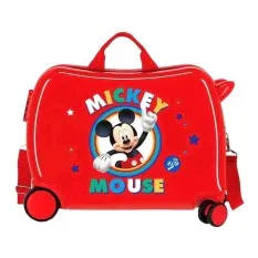 Mala de Viagem Infantil ABS 4 Rodas MICKEY MOUSE Circle Vermelha | Ref. 186.2039822