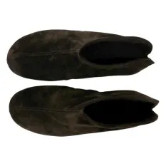 Chinelos de Quarto em Pele Castanho Tamanho 43 | Ref. 318.2157C43