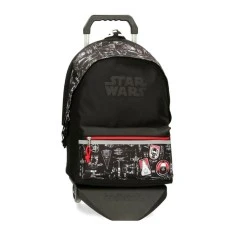 Mochila Escolar Adap. 44cm 2C c/ Carro Star Wars SPACE MISSION Grafite | Ref. 186.24424T1