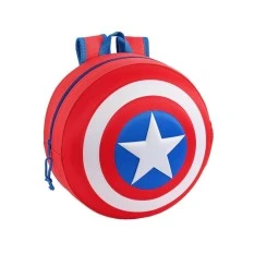 Mochila Pré-Escolar 31cm Capitão América 3D Vermelha | Ref. 248.642269358