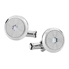 Botões de Punho Montblanc Star Pattern and Mother-of-Pearl Prata | Ref. 238.123808