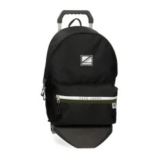 Mochila para Portátil Adap. 44Cm c/ Carro Pepe Jeans LUCA Preta | Ref. 186.65724T1