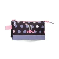 Estojo Escolar Triplo Roll Road THE TIME IS NOW Preto | Ref. 186.4664321