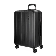 Mala/Trolley de Viagem Médio 65cm 4 Rodas Exp. Movom WOOD Preta | Ref. 186.5319461B