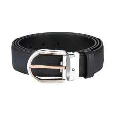 Cinto Clássico Montblanc c/ Fivela Ferradura 35mm Azul | Ref. 238.129438
