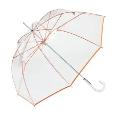 Guarda-Chuva Ezpeleta Sra. Comprido Man. 92/8 Transparente Laranja | Ref. 104.10764L
