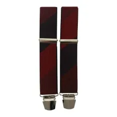 Suspensórios Adulto Joseph Louis Riscas Diagonais Bordô | Ref. 67.3420BO