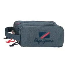 Estojo Escolar Triplo Compartimento Pepe Jeans KAY Azul | Ref. 186.6674721