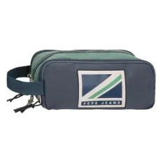Estojo Escolar Triplo Compartimento Pepe Jeans TOM Azul Escuro | Ref. 186.6654721