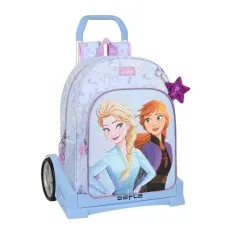 Mochila Escolar 42Cm c/ Carro Evolution Frozen BELIEVE Azul | Ref. 248.612315860