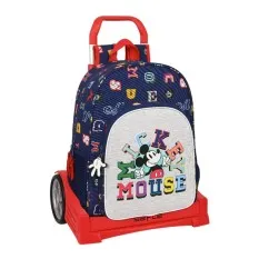 Mochila Escolar 42Cm c/ Carro Evolution Mickey ONLY ONE Azul | Ref. 248.612314860
