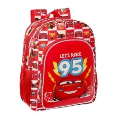 Mochila Escolar Júnior Adap. 38Cm Cars LET’S RACE Vermelha | Ref. 248.612311640