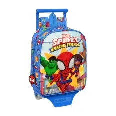 Mochila de Criança c/ Carro 27cm Spidey TEAM UP Azul | Ref. 248.642332280