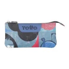 Estojo Escolar Triplo Tablero TOTTO 6JP Azul | Ref. Azul330.AC52ECO012Z6JP