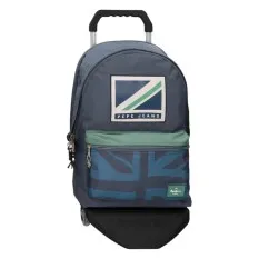 Mochila Adaptável 2C 44cm c/ Carro Pepe Jeans TOM Azul Escuro | Ref. 186.66524T1