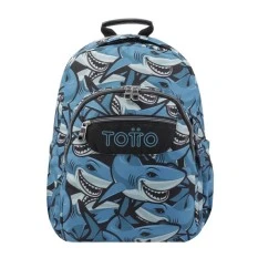 Mochila Escolar Tubarões 44Cm Acuarela Totto 6JQ Azul | Ref. 330.MA04ECO00106JQ