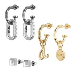Anekke Conjunto Brincos Combinados Prateados | Ref. 280.33800-632S