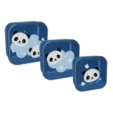 Conjunto de Caixas de Lanche I-Drink PANDA Azul | Ref. 343.ID2213