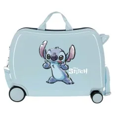 Mala de Viagem Infantil ABS 4 Rodas Stitch MAKE A FACE Azul | Ref. 186.2919821