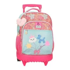 Mochila Escolar Compacta 2 Rodas Enso BALLOONS Turquesa | Ref. 186.9552921