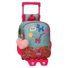 Mochila Pré-Escolar Adap. 25cm c/ Carro Enso BALLOONS Turquesa | Ref. 186.95521T1