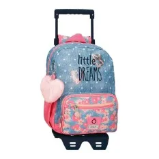 Mochila Pré-Escolar Adap. 28cm c/ Carro Enso LITTLE DREAMS Azul | Ref. 186.94922T1