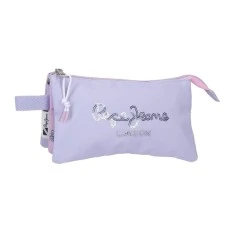 Estojo Escolar Triplo Pepe Jeans BECCA Lilás | Ref. 186.6834321