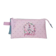 Estojo Escolar Triplo Roll Road PEACE Azul | Ref. 186.4864321