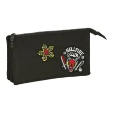 Estojo Escolar Triplo STRANGER THINGS Preto | Ref. 248.812387744