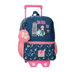 Mochila Adap. 32cm c/ Carro Enso CIAO BELLA Azul Escuro | Ref. 186.95723T1
