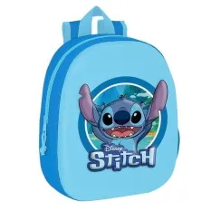 Mochila Infantil 33cm STITCH 3D Azul | Ref. 248.612388890