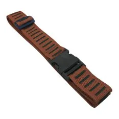 Cinta para Mala de Viagem 34mm Camel c/ Riscas Verdes, Cor: Camel c/ Risacas