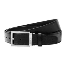 Cinto de Couro MONTBLANC c/ Fivela Retangular 35mm Preto | Ref. 238.114435