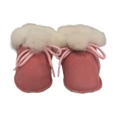 Pantufas de Bebé em Pele de Ovelha N.º 17 Decorpele Rosa | Ref. 180.3-17R