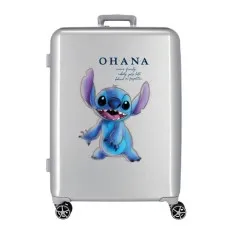 Mala de Viagem / Trolley Médio 70cm 4R STITCH Disney 100 Prata | Ref. 186.3659421