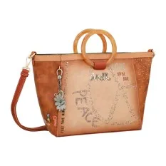 ANEKKE Mala de Mão Bowling Peace & Love  Flowers Camel | Ref. 280.38831-070