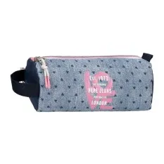 Estojo Escolar Redondo PEPE JEANS Noni Denim Multicolor | Ref. 186.6824121