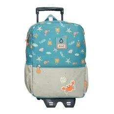 Mochila de Passeio 32Cm c/ Carro ENSO Mr. Crab Azul | Ref. 186.97523T1