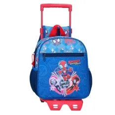 Mochila Infantil 25cm c/ Carro SPIDEY Power of 3 Azul | Ref. 186.20121T2