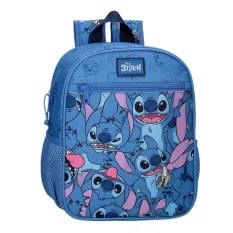 Mochila Pré-Escolar Adap. 28cm STITCH Happy Azul | Ref. 186.43821D2