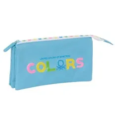 Estojo Escolar Triplo BENETTON Spring Azul Claro | Ref. 248.812451744