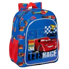 Mochila Escolar Júnior Adap. 38cm CARS Race Ready Azul | Ref. 248.612411640