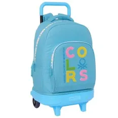 Mochila Grande c/ Rodas Compacta 45cm BENETTON Spring Azul Claro | Ref. 248.612451918