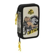 Estojo Escolar Duplo 28 Peças JURASSIC WORLD Warning Preto | Ref. 248.412363854
