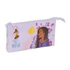 Estojo Escolar Triplo WISH By Disney Lilás | Ref. 248.812368744