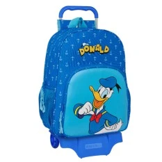 Mochila Escolar Adap. 42cm c/ Carro DONALD Infantil Azul | Ref. 248.622408313