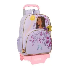 Mochila Escolar Adap. 42Cm c/ Carro WISH By Disney Lilás | Ref. 248.612368160