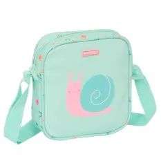 Bolsa de Tiracolo Fácil Limpeza SAFTA Caracol Turquesa, Cor: Caracol