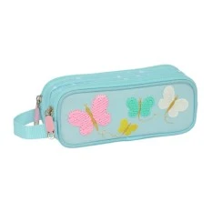 Estojo Escolar Duplo Reciclado MOOS Butterflies Azul | Ref. 248.842349513