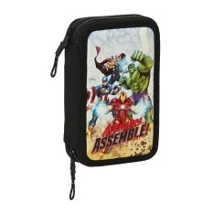 Estojo Escolar Duplo 28 Peças AVENGERS Forever Preto | Ref. 248.412384854